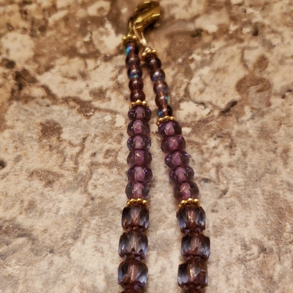 Purple lampwork necklace set - Picture 6 of 8